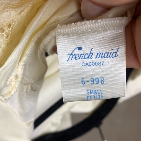 Vintage French Maid Pale Yellow Night Gown, women size S NWT - Picture 11 of 16